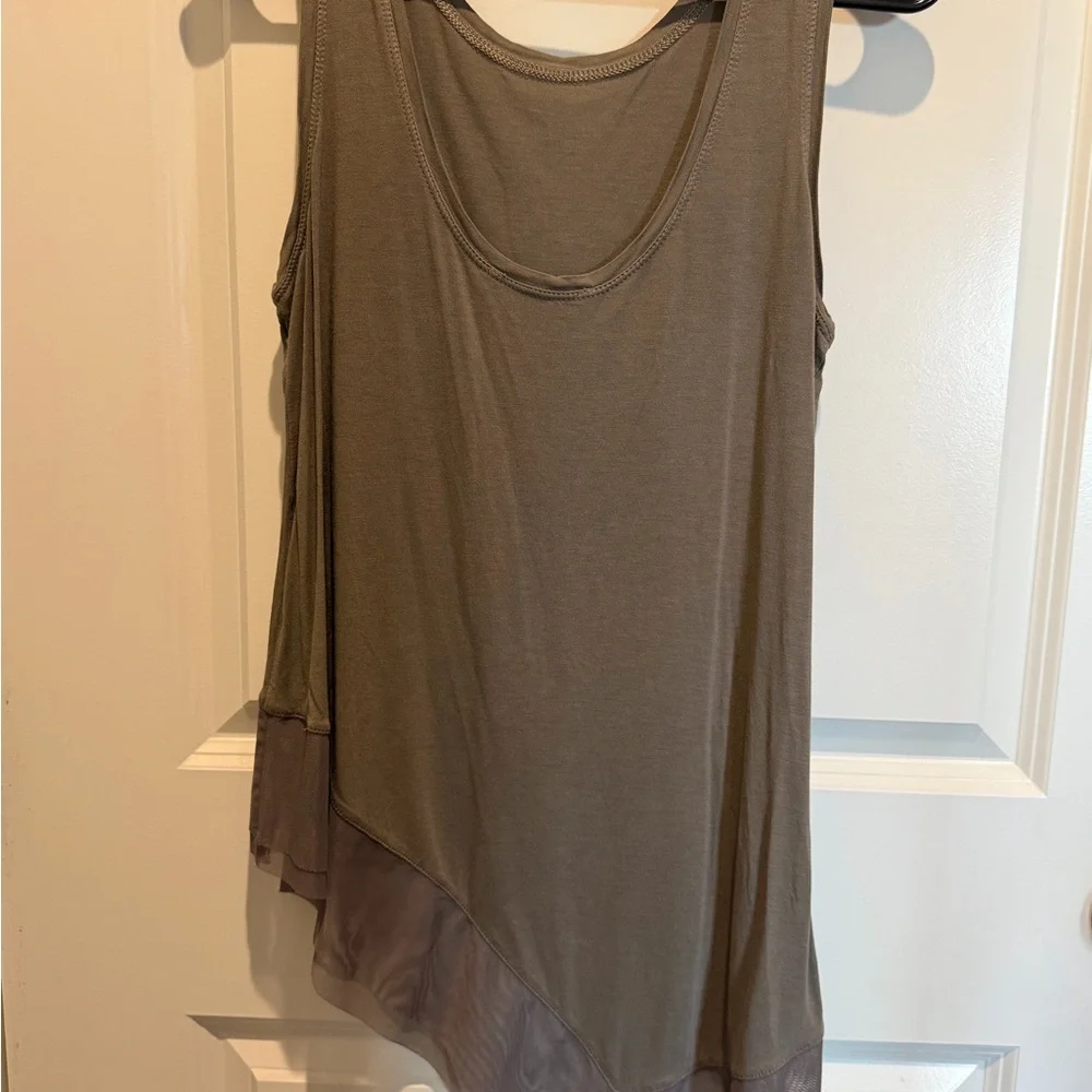 BCBGMaxAzria Taupe Asymmetrical Tank Top - Picture 3 of 3